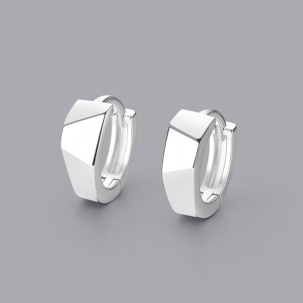 Boucles d'oreilles argent créoles carrés