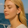 Boucles d'oreilles argent créoles carrés