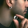 Boucles d'oreilles argent créoles carrés