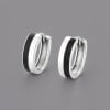 Boucles d'oreille argent creoles bicolore