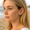 Boucles d'oreille argent creoles bicolore
