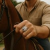 Bague biker chevaliere argent homme tete de lion