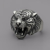 Bague chevaliere argent ouvert homme tigre