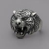 Bague chevaliere argent ouvert homme tigre