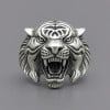 Bague chevaliere argent ouvert homme tigre