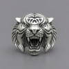 Bague chevaliere argent ouvert homme tigre
