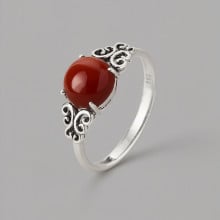 Bague argent celtique onyx rouge