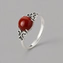 Keltischer ovaler roter Onyx-Silberring