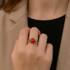 Bague argent celtique onyx rouge