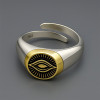 Bague homme argent ouverte oeil de la providence franc maçonnerie