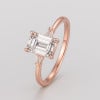 Bague solitaire en argent 925 – Zircon rectangulaire et gravure personnalisée (Dupliqué)