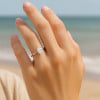 M Bague femme argent zircon ovale