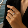 M Bague femme argent zircon ovale
