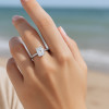 M Bague argent zircon carré 3 couleurs