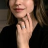 M Bague argent zircon carré 3 couleurs