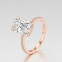 Bague solitaire en argent 925 – Zircon carré pavé et gravure personnalisée