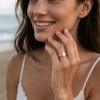 O Bague femme argent zirconium ovale 3 couleurs