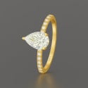 Bague fiancaille femme argent zirconium goutte eau 3 couleurs