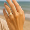 D Bague fiancaille femme argent zirconium goutte eau 3 couleurs