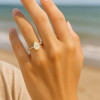 D Bague fiancaille femme argent zirconium goutte eau 3 couleurs