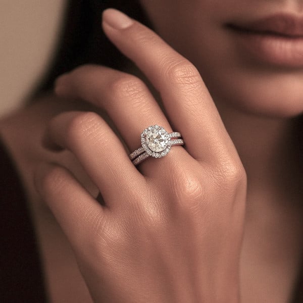 Bague De Fiançailles Alliance Femme Double Anneaux Bague De