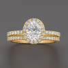 Bague de fiançailles femme double anneau argent zirconium ovale 3 couleurs