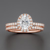 Bague de fiançailles femme double anneau argent zirconium ovale 3 couleurs
