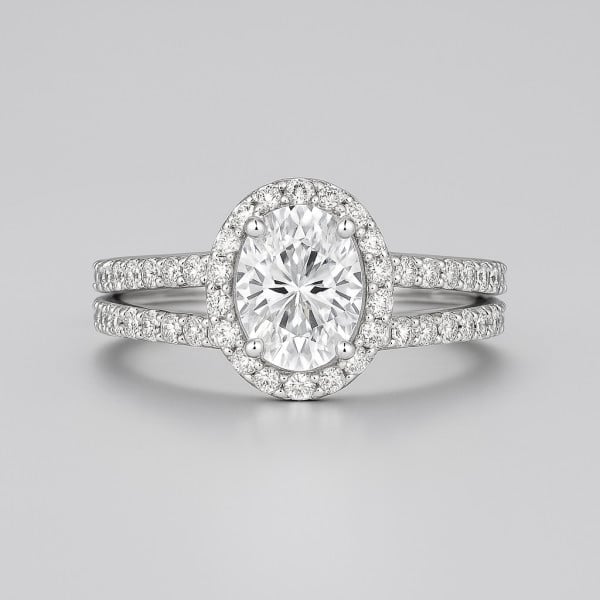 Bague de Fiançailles Femme – Double Anneau Argent avec Zircon