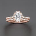 Bague de fiançailles femme double anneau argent zirconium ovale 3 couleurs