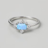 Bague de fiançailles en argent 925 – Opale et gravure offerte