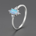 Bague de fiançailles en argent 925 – Opale et gravure offerte