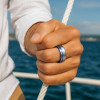 Black and Gold Tungsten Carbide Brushed Finish Wedding Ring (Dupliqué)