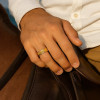 Bague homme personnalisee multi rainure tungstene a graver