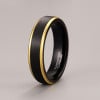 8mm Bague personnalisee tungstene homme finition brosse noir bleu