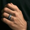Bague mariage personnalisee tungstene noir battement de coeur