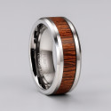 Personalized men's ring Tungsten wood lacquer