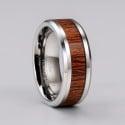 Customizable Wood Inlay Tungsten Wedding Ring