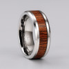 8mm Bague personnalisee homme Tungstene bois laque