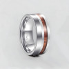 Bague mariage personnalisable titane ligne bois a graver