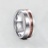 Bague mariage personnalisable titane ligne bois a graver