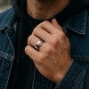 6mm Bague mariage personnalisable titane ligne bois a graver