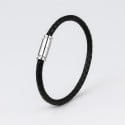 Braided leather bracelet with magnetic steel