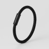 Bracelet jonc cuir tresse fermoir dragon acier