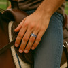 Bague argent anneau homme dragon tournant anti-stress