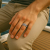 Bague argent anneau homme dragon tournant anti-stress