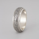 Bague homme argent anti stress tournante motif grecque