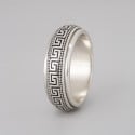 Solid Silver Anti-Stress Spinning Ring – Greek Pattern