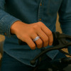 Bague homme argent anti stress tournante motif grecque
