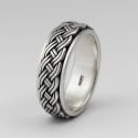 Silver ring rotating Celtic anti-stress ring