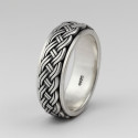 Bague argent anneau tournant celtique anti-stress